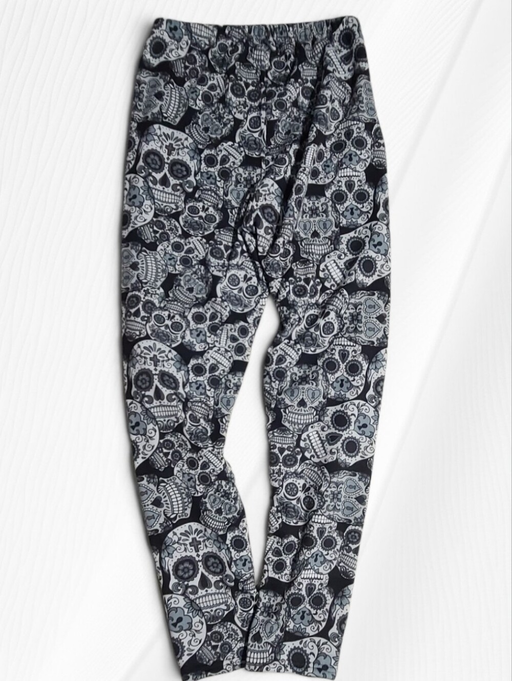 💥 Just Cozy Sugar Skull Fleece-Lined Leggings - Size XL 💀